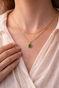 Emerald Green Layered Pendant Necklace