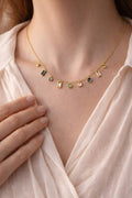 Multicolor Stone Charm Necklace