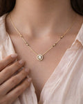 Oval Crystal Pendant Necklace