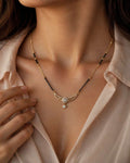 Elegant Diamond Drop Black Bead Mangalsutra