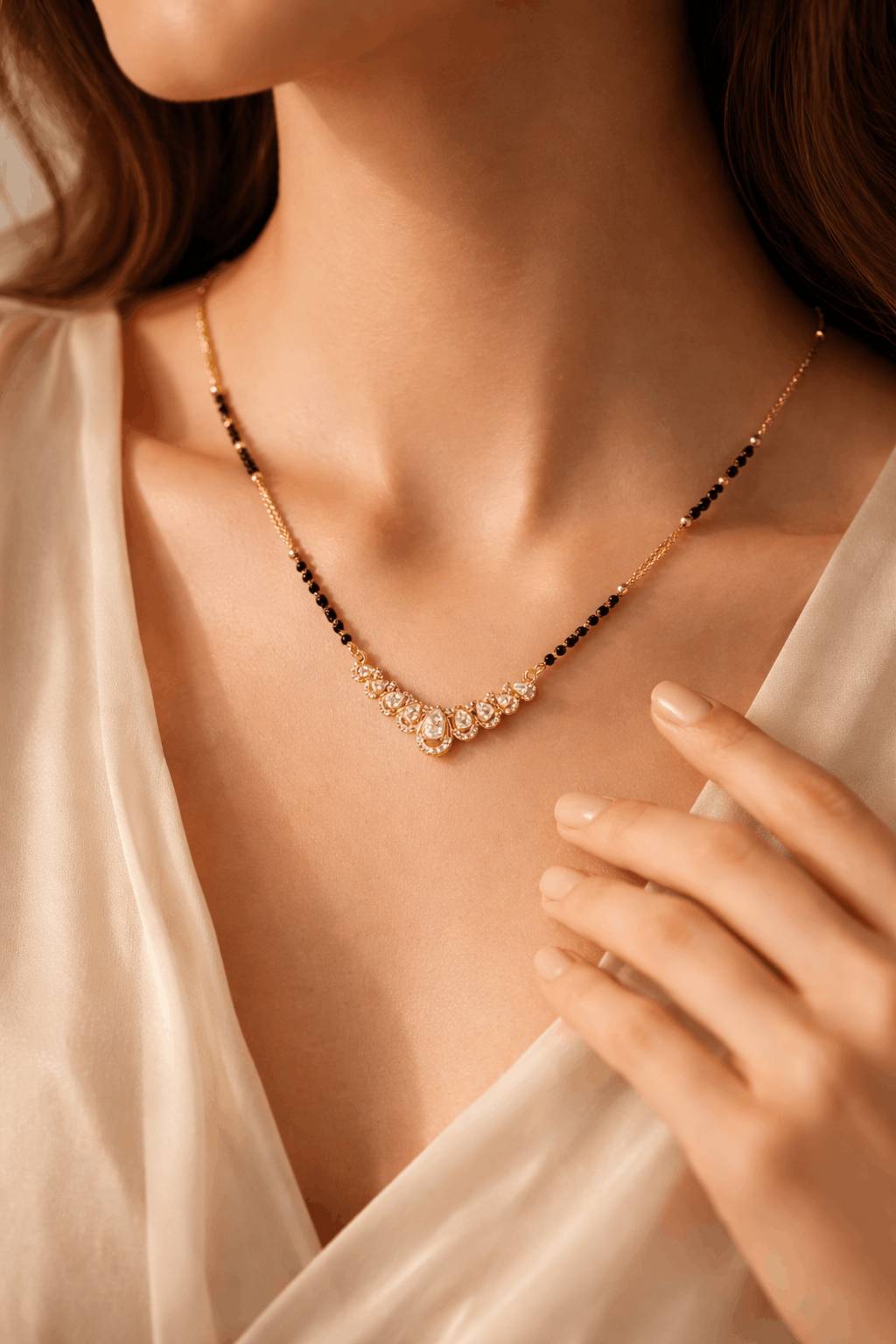 Teardrop Mangalsutra Necklace for Women