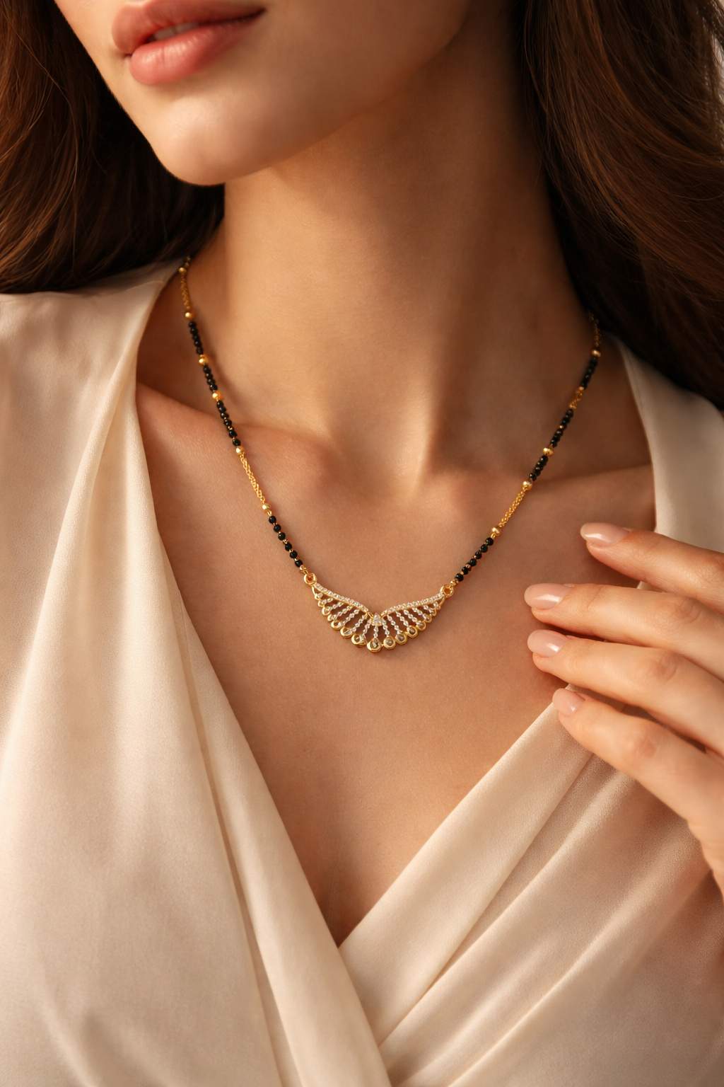 Wing Design Mangalsutra Necklace for Women