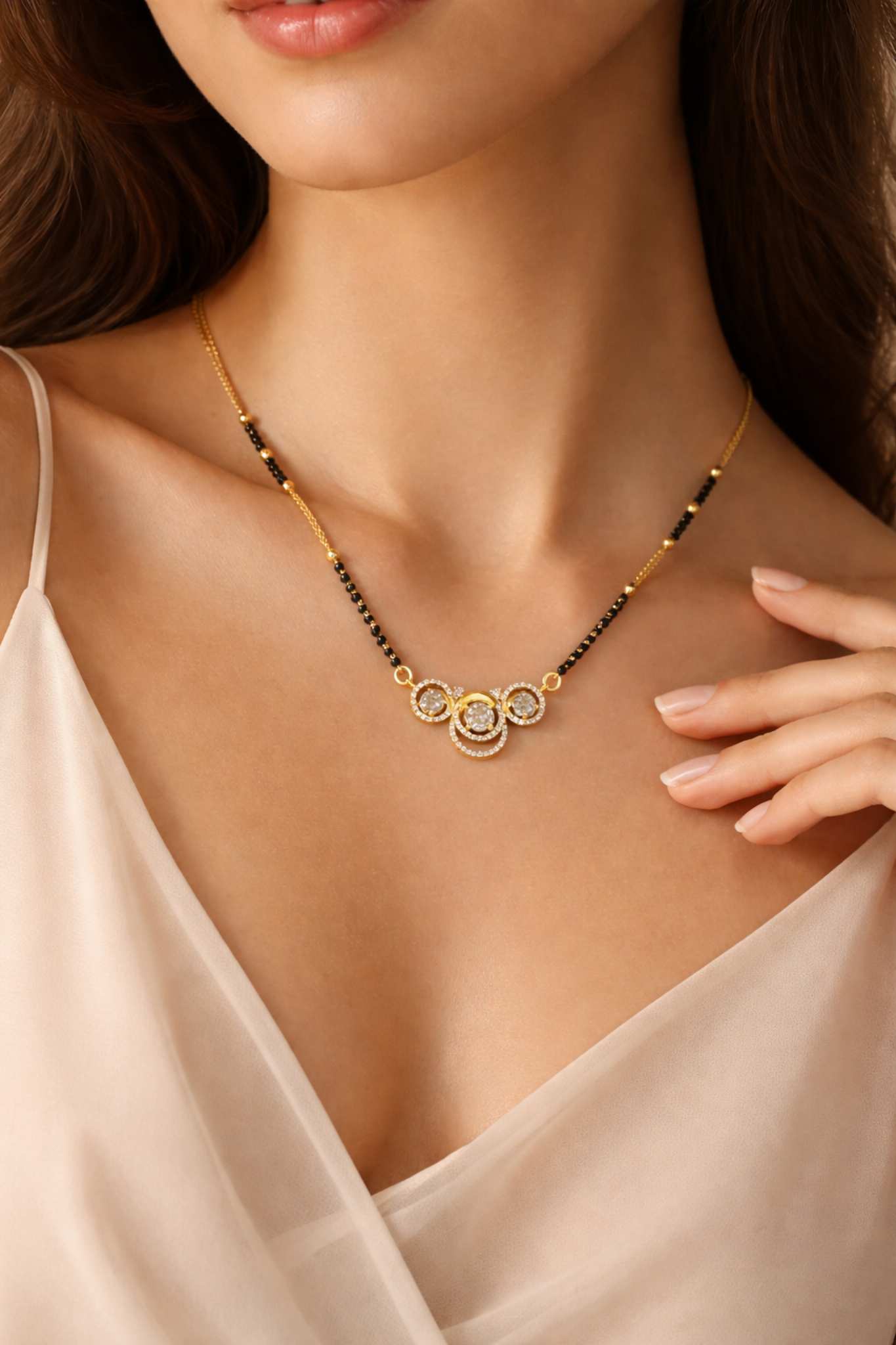 Diamond Circle Mangalsutra Necklace for Women