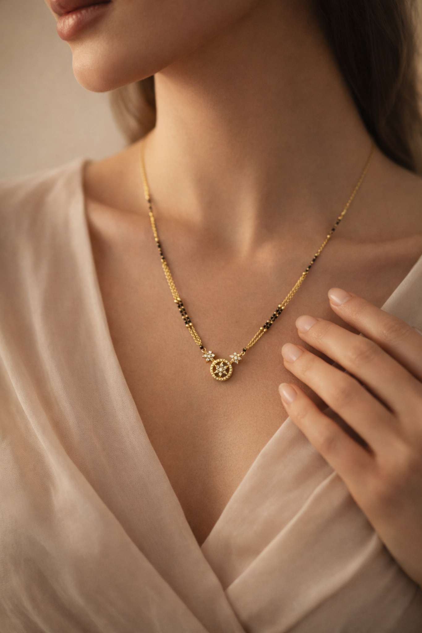 Floral Circle Mangalsutra Necklace for Women